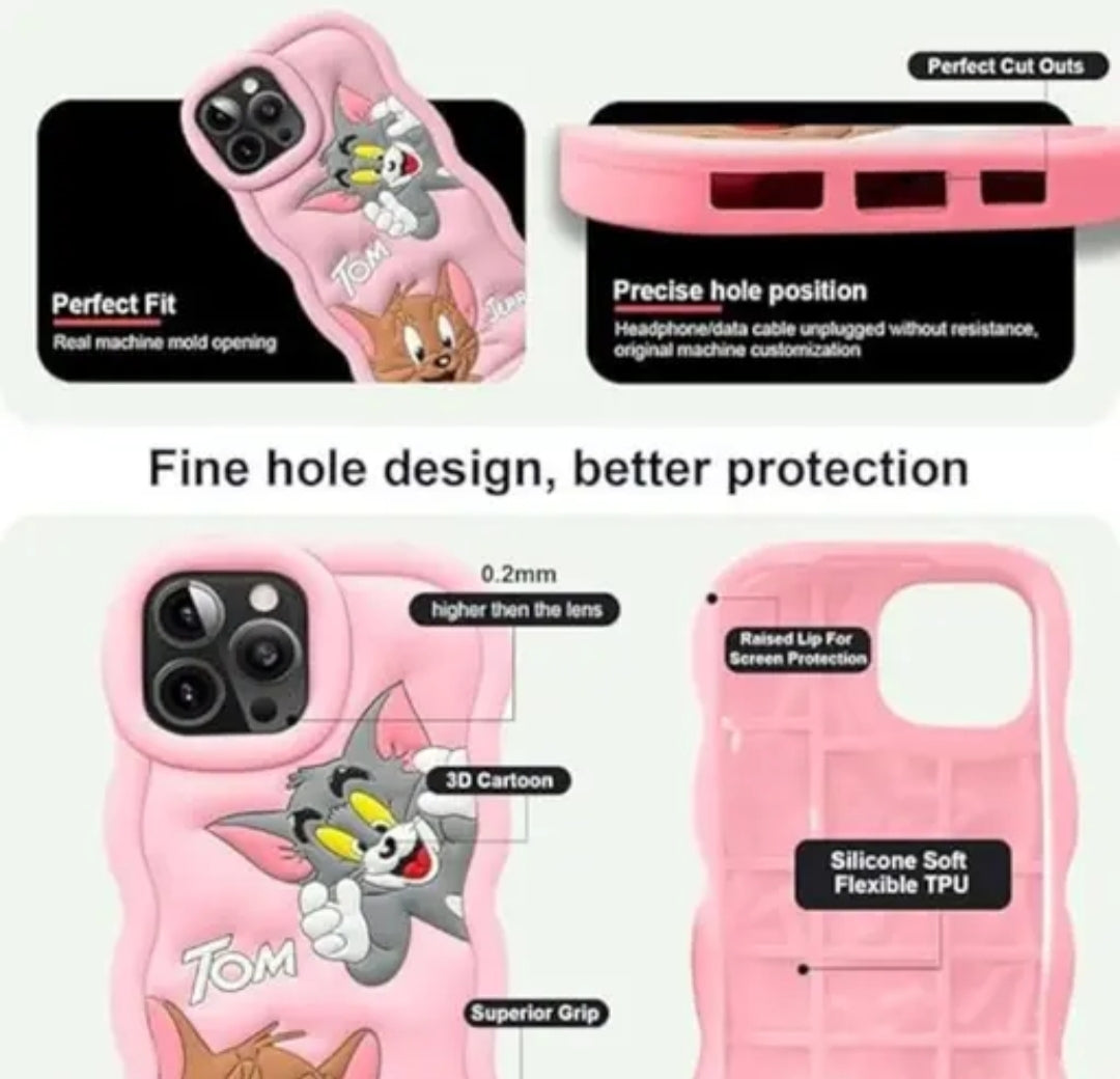 Tom & Jerry Shockproof Wavy Phone Case – Military Drop Tested