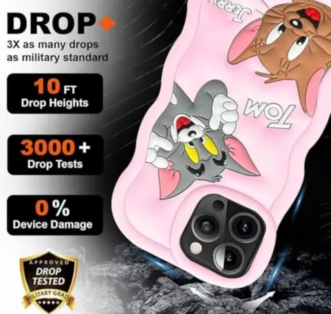 Tom & Jerry Shockproof Wavy Phone Case – Military Drop Tested